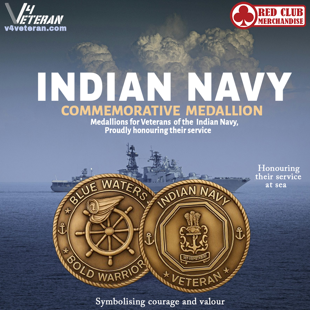 Indian Navy Medallion (2.5 inch,Golden)