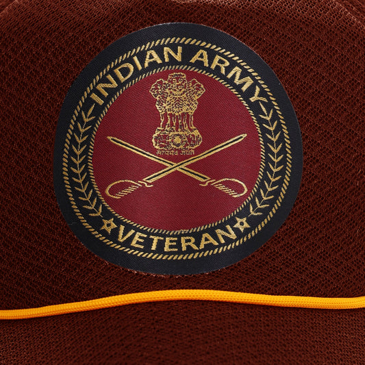 Baseball Cap for Indian Army Veterans (Maroon, Proudly Served)