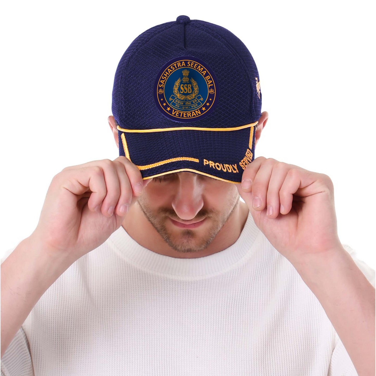 Premium Baseball Cap for SSB Veteran (Blue, Proudly Served)