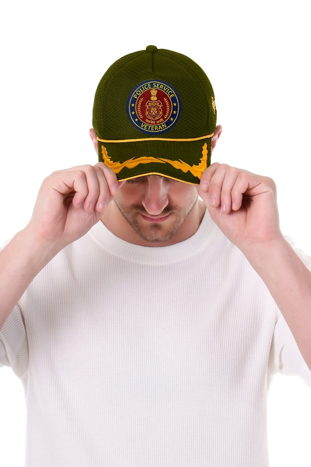Police Service (GREEN, OFFICER) Premium Baseball Cap for Veteran