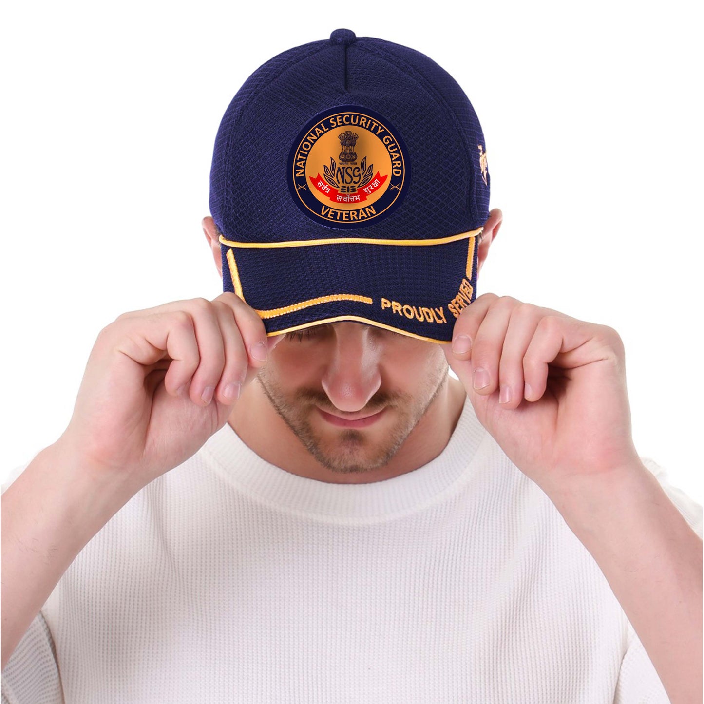 Premium Baseball Cap for NSG Veteran (Blue, Proudly Served)