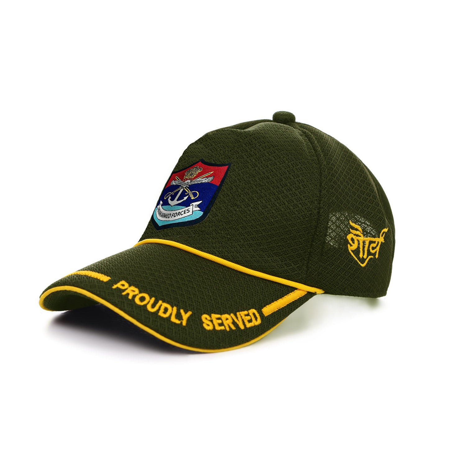 Indian Armed Forces (Olive Green, Proudly Served) Baseball Cap for Veterans