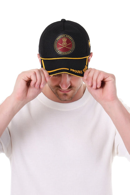 Indian Army (Black, Proudly Served) Baseball Cap for Veterans