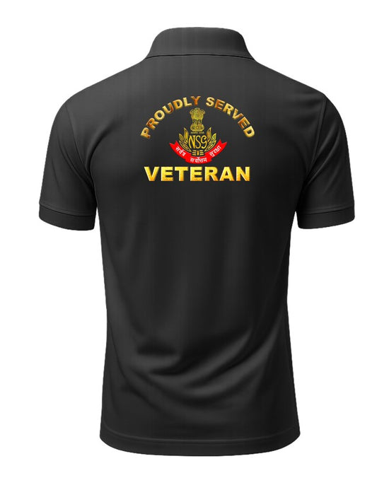 NSG Veteran Black Polo Shirt
