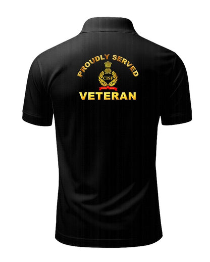 CISF Veteran Black Polo T-Shirt
