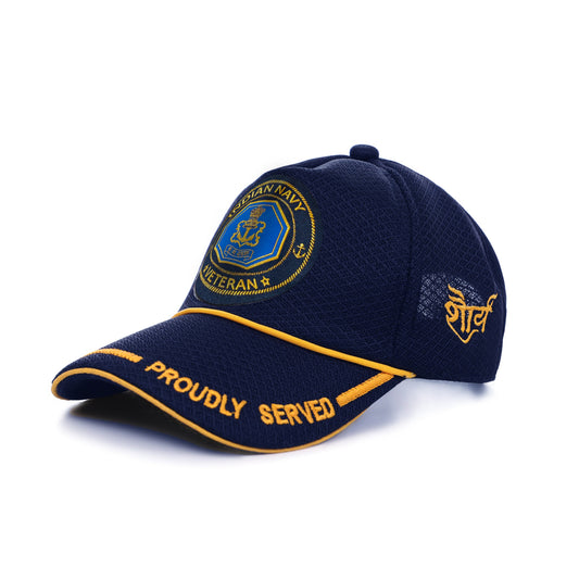 Baseball Cap for Indian Navy Veterans (Blue, Proudly Served)