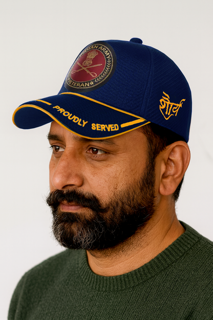 Indian Army-Proudly Served (Blue) Veterans Baseball Cap