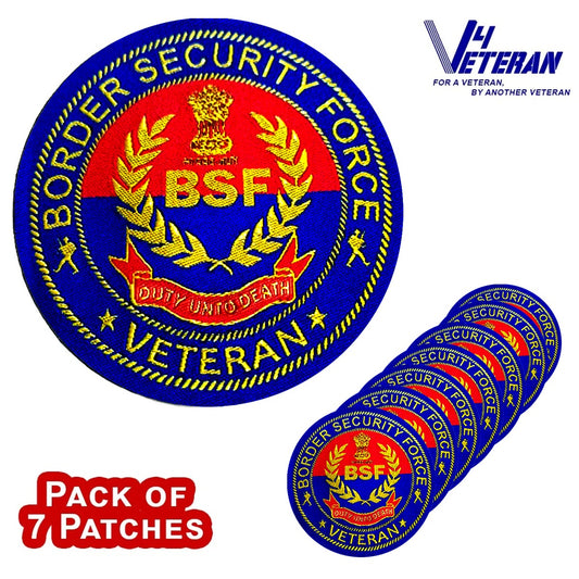 BSF Veteran Iron-On Woven/ Embroidered Patches (DIY) for T-Shirts, Bags, Tracksuits & Waistcoats (Pack of 7)