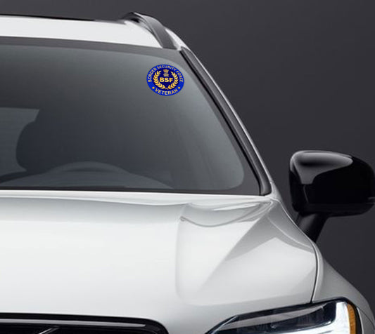 BSF Veteran Car & Bike Stickers – 4 Inside Glass for Cars + 3 Back Gumming for 2-Wheelers (7 pcs)