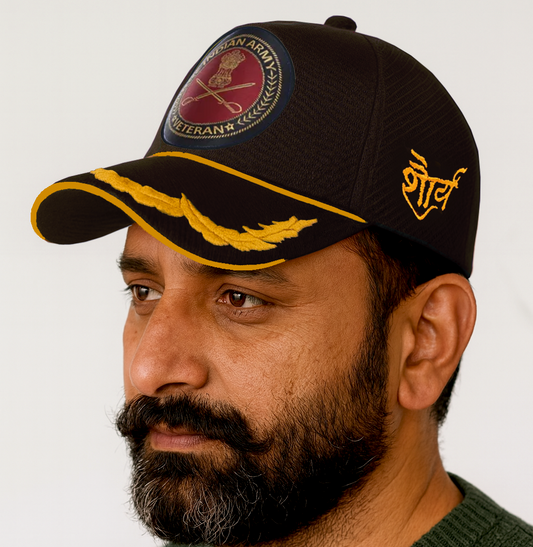 Indian Army Officers' (Black) Veterans Baseball Cap