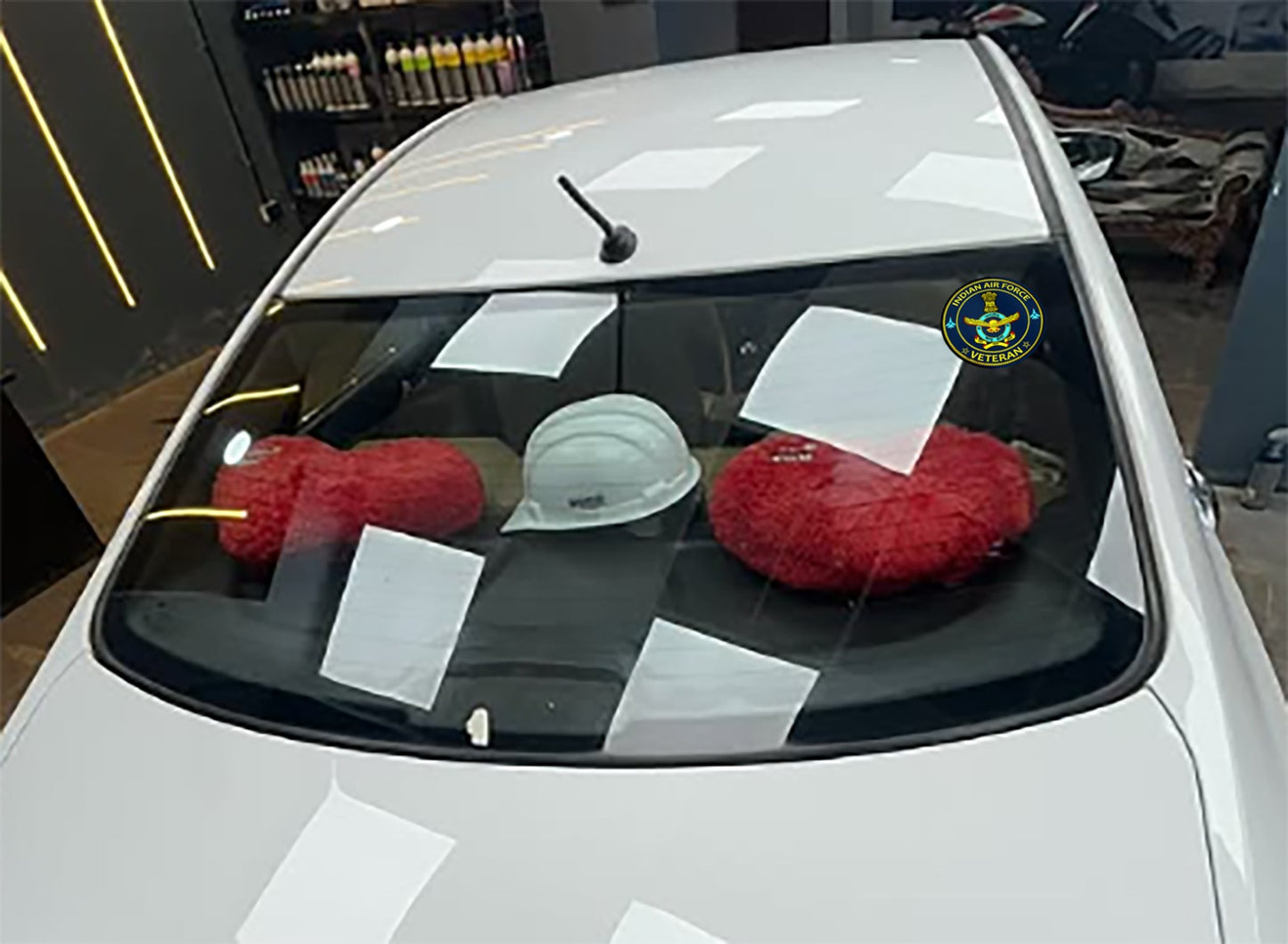 Air Force Veteran Car & Bike Stickers – 4 Inside Glass for Cars + 3 Back Gumming for 2-Wheelers (7 pcs)