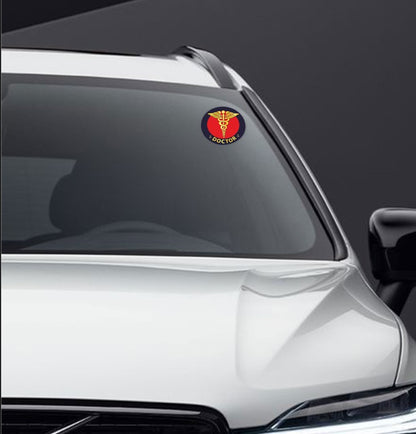 Doctor Veteran Windshield Front Gumming Vinyl Stickers/Decals for Inside Pasting (Pack of 7)