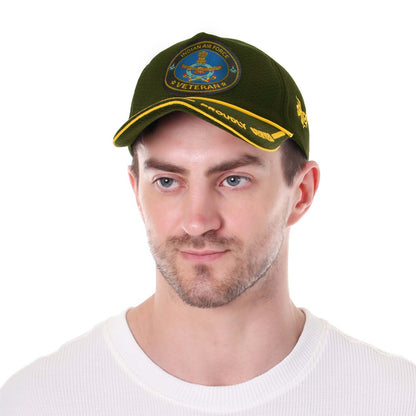 Indian Air Force (Olive Green, Proudly Served) Baseball Cap for Veterans