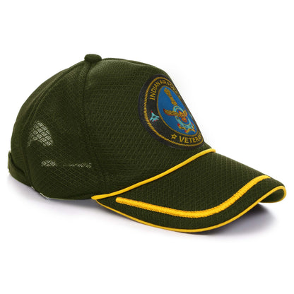 Indian Air Force (Olive Green, Proudly Served) Baseball Cap for Veterans