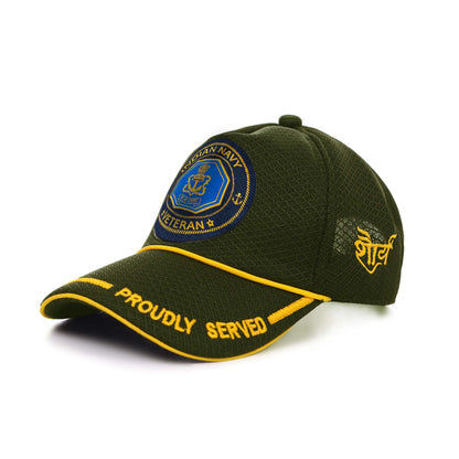 Indian Navy (Olive Green, Proudly Served) Baseball Cap for Veterans00000