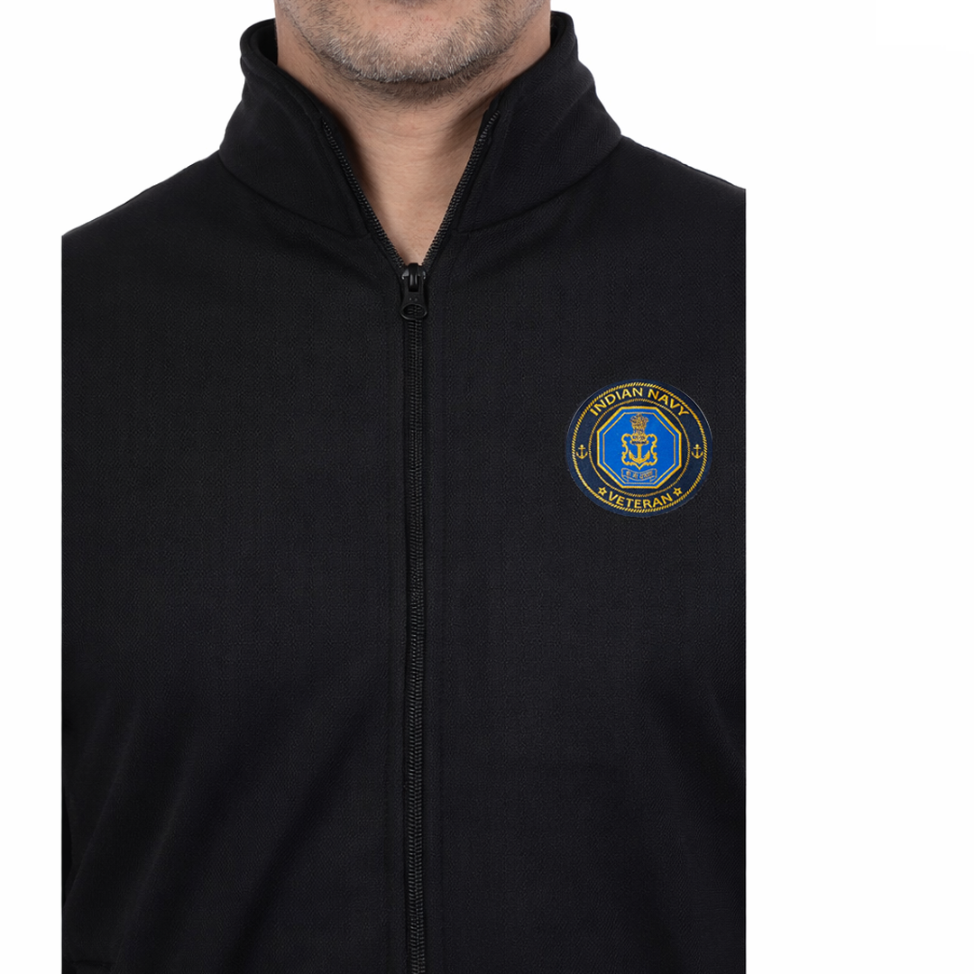 Indian Navy Jacket (Zipper, Cotton Fleece 340GSM) for Veterans