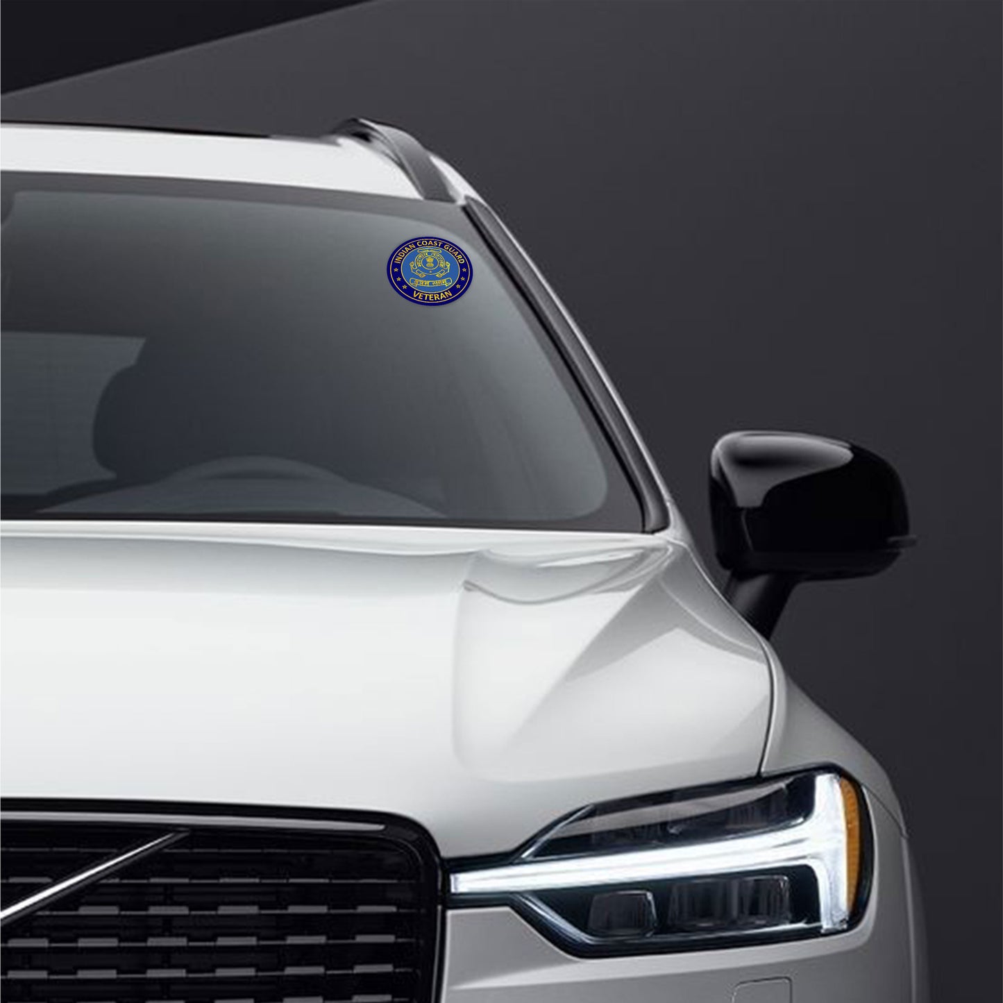 ICG Veteran Windshield Front Gumming Vinyl Stickers/Decals for Inside Pasting (Pack of 7)