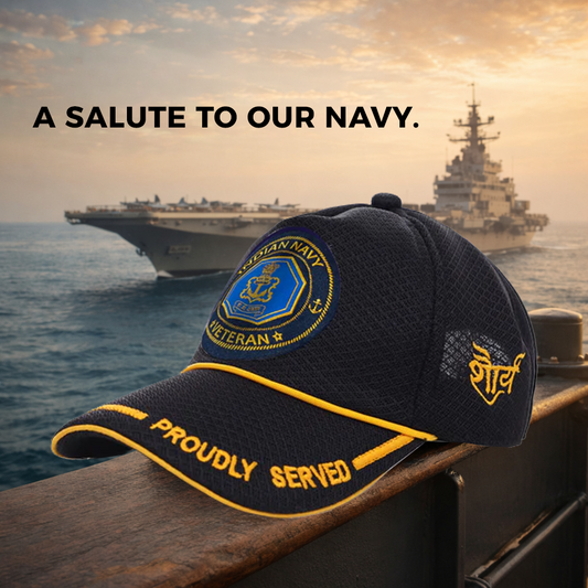Indian Navy-Proudly Served (Black) Veterans Baseball Cap