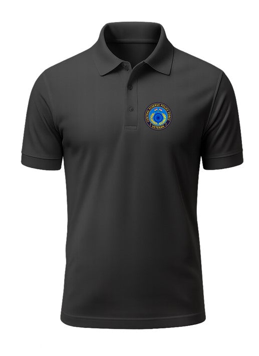 CRPF Veteran "Proudly Served" Black Polo Shirt