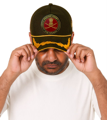 Indian Army (Olive Green) Officers' Baseball Cap for Veterans