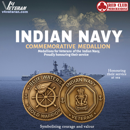 Indian Navy Medallion (2.5 inch,Golden)