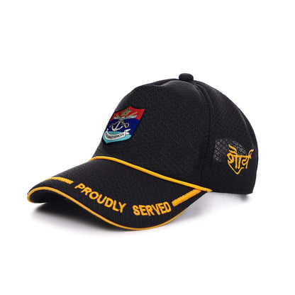 INDIAN ARMED FORCES (Black, Proudly Served) Baseball Cap for Veterans