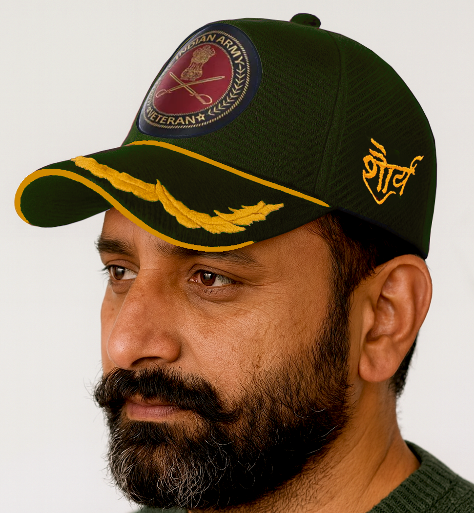 Indian Army (Olive Green) Officers' Baseball Cap for Veterans