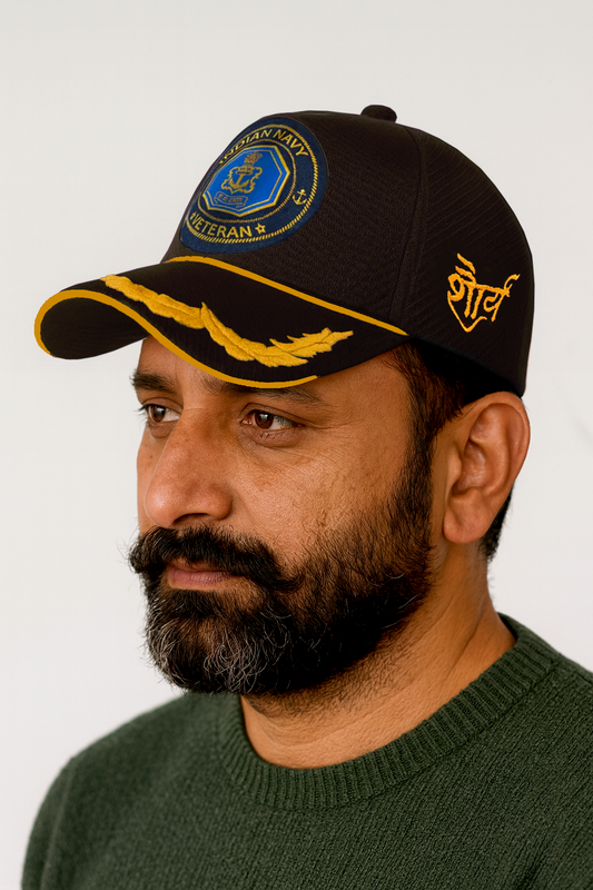 Indian Navy Officers' (Black) Veterans Baseball Cap