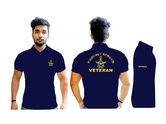 T-Shirts for Indian Air Force Veterans (Dri-Fit Polo, Crest, Dark Blue)