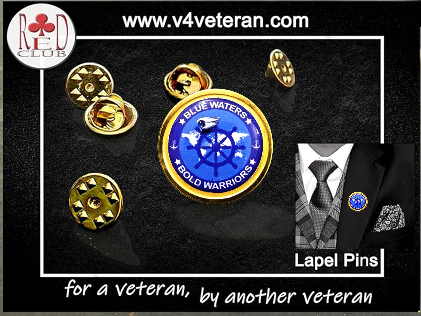 Lapel Pin for Blazer (Blue Waters - Bold Warriors)