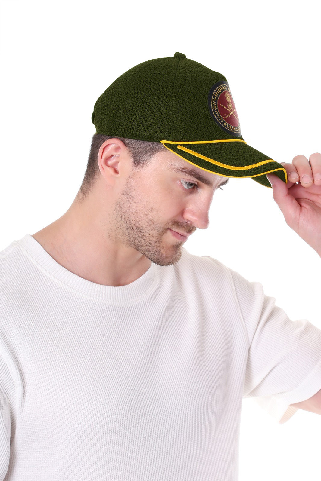 Indian Army (Olive Green, Proudly Served) Baseball Cap for Veterans