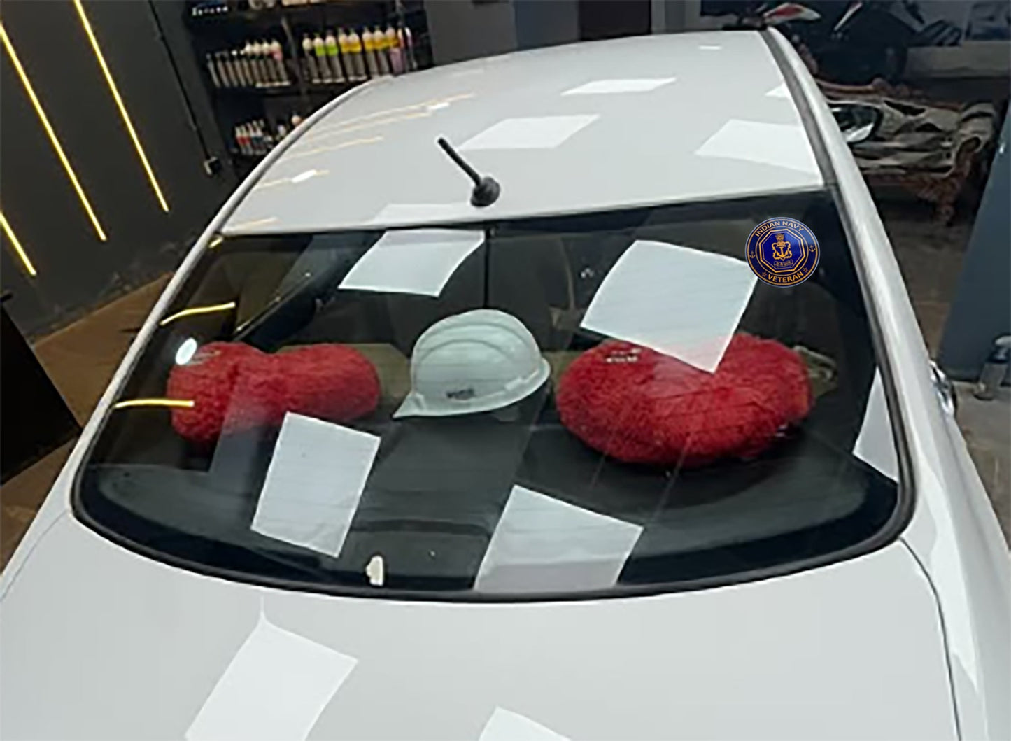 Navy Veteran Car & Bike Stickers – 4 Inside Glass for Cars + 3 Back Gumming for 2-Wheelers (7 pcs)