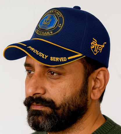 Indian Navy (Blue) Proudly Served Baseball Cap for Veterans