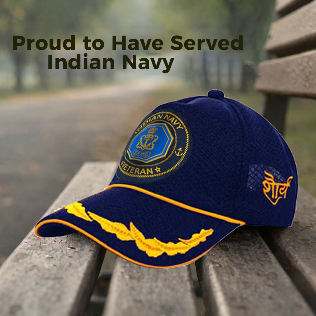 Indian Navy (Blue) Officers Baseball Cap for Veterans