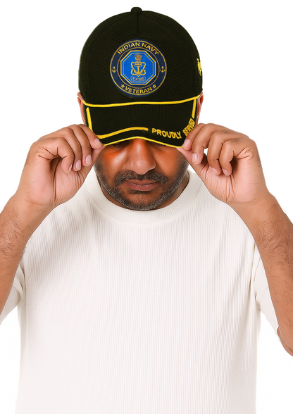Indian Navy-Proudly Served (Black) Veterans Baseball Cap