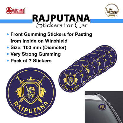 RAJPUTANA Windshield Front Gumming Vinyl Stickers/Decals for Inside Pasting (Pack of 7)