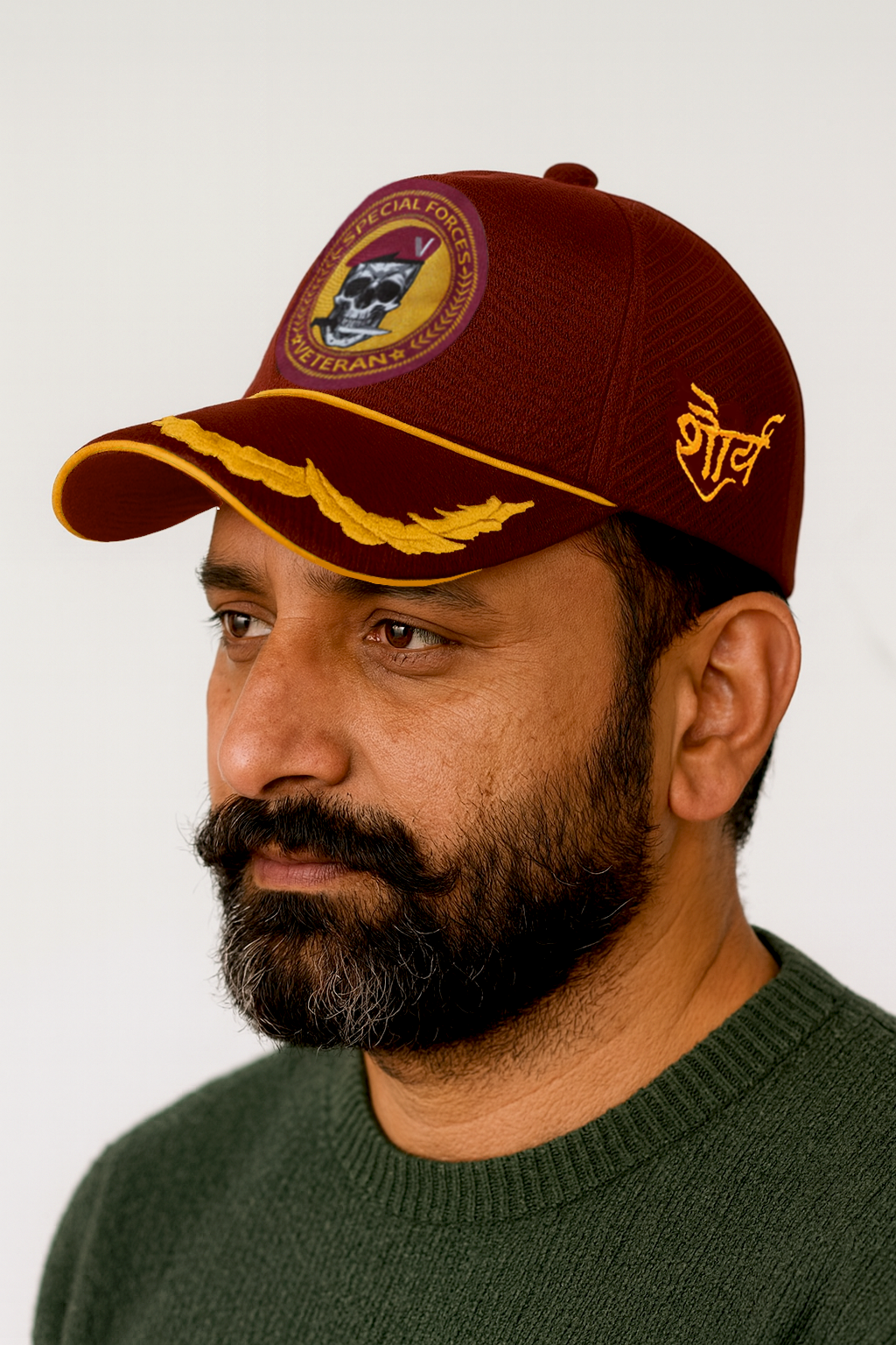 Premium Baseball Cap for the Veterans of Special Forces (Maroon, Officer)