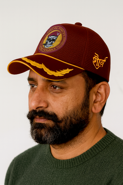 Premium Baseball Cap for the Veterans of Special Forces (Maroon, Officer)