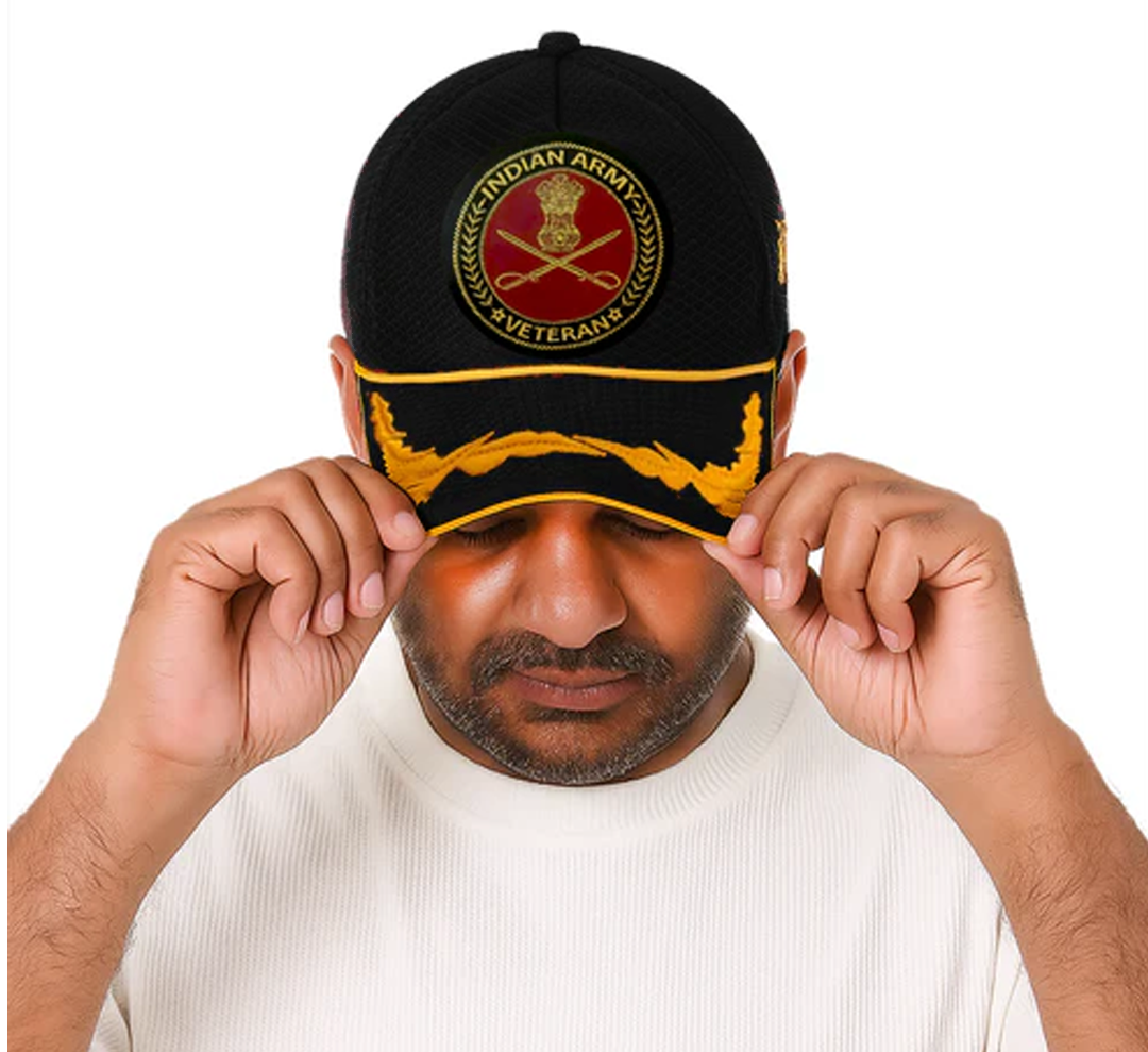 Indian Army Officers' (Black) Veterans Baseball Cap