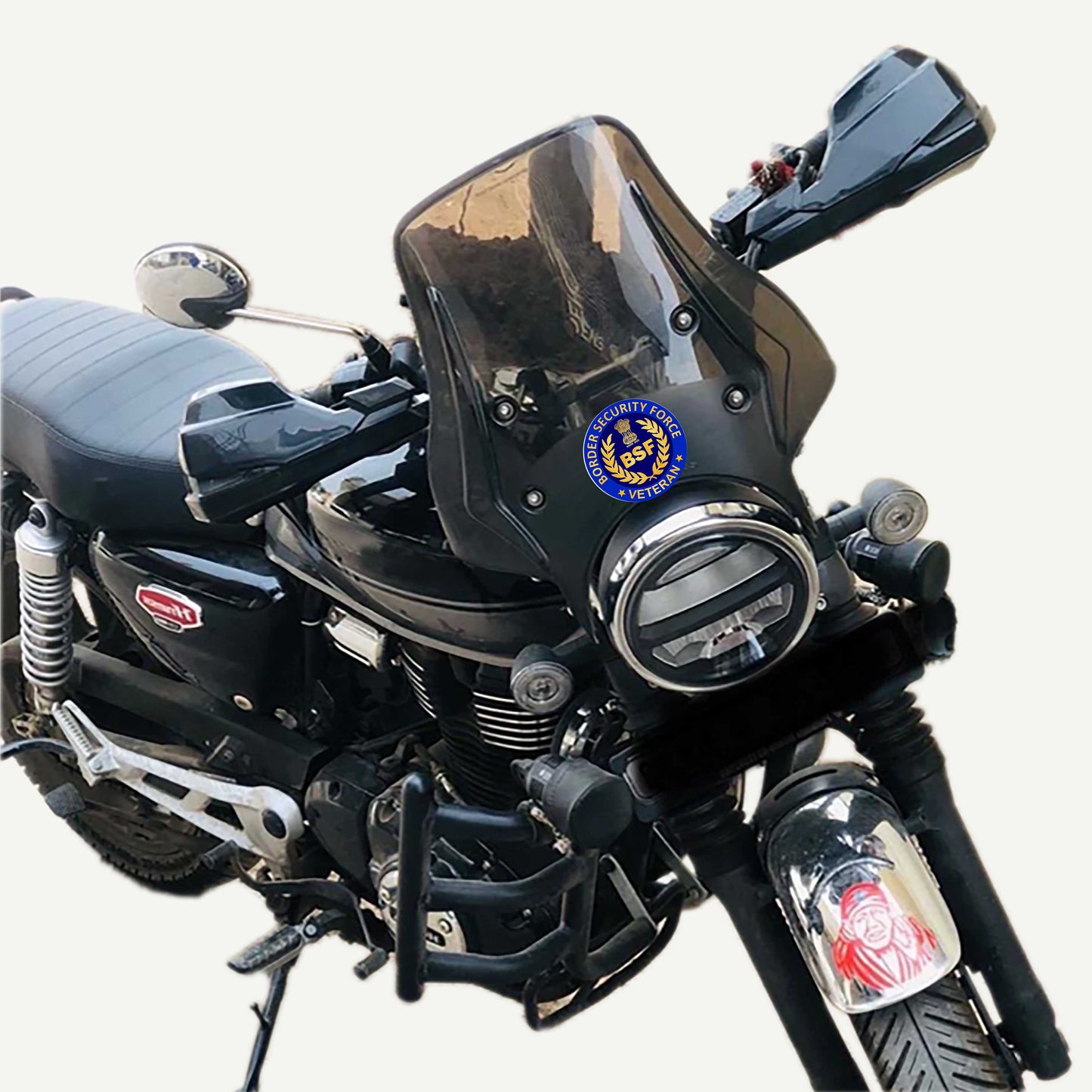 BSF Veteran Car & Bike Stickers – 4 Inside Glass for Cars + 3 Back Gumming for 2-Wheelers (7 pcs)
