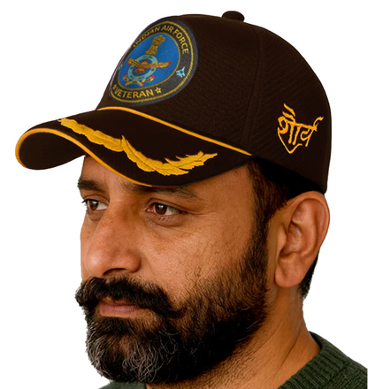 Indian Air force (Black) Officers' Baseball Cap for Veterans