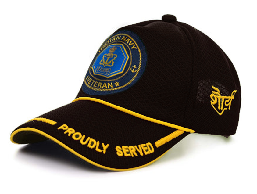 Indian Navy-Proudly Served (Black) Veterans Baseball Cap