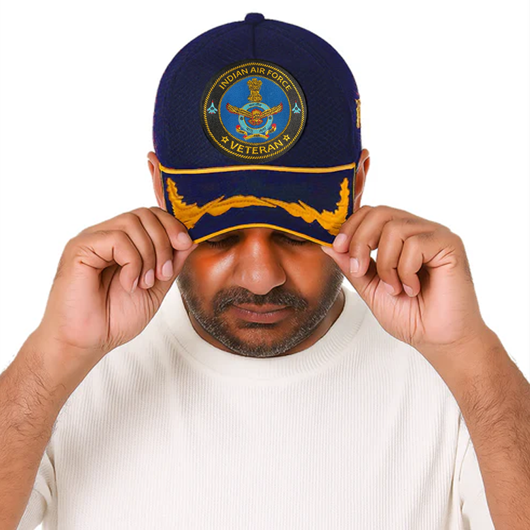 Indian Air force (Blue) Officers' Baseball Cap for Veterans