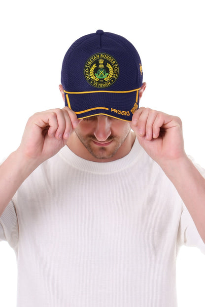 Premium Baseball Cap for ITBP Veteran (BLUE, Proudly Served)