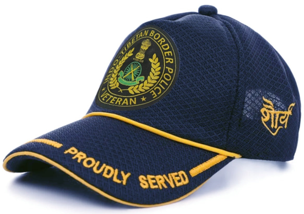 Premium Baseball Cap for ITBP Veteran (BLUE, Proudly Served)