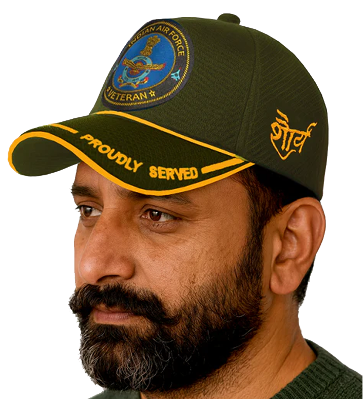 Indian Air force (Olive Green) Proudly Served Baseball Cap for Veterans