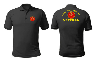 T-Shirts for Indian Army Veterans (Dri-Fit Polo, Crest, Black)
