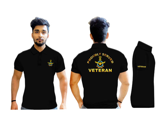 T-Shirts for Indian Air Force Veterans (Dri-Fit Polo, Crest, Black)