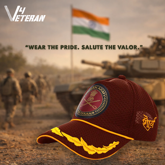 Indian Army Officers' (Maroon) Veterans Baseball Cap
