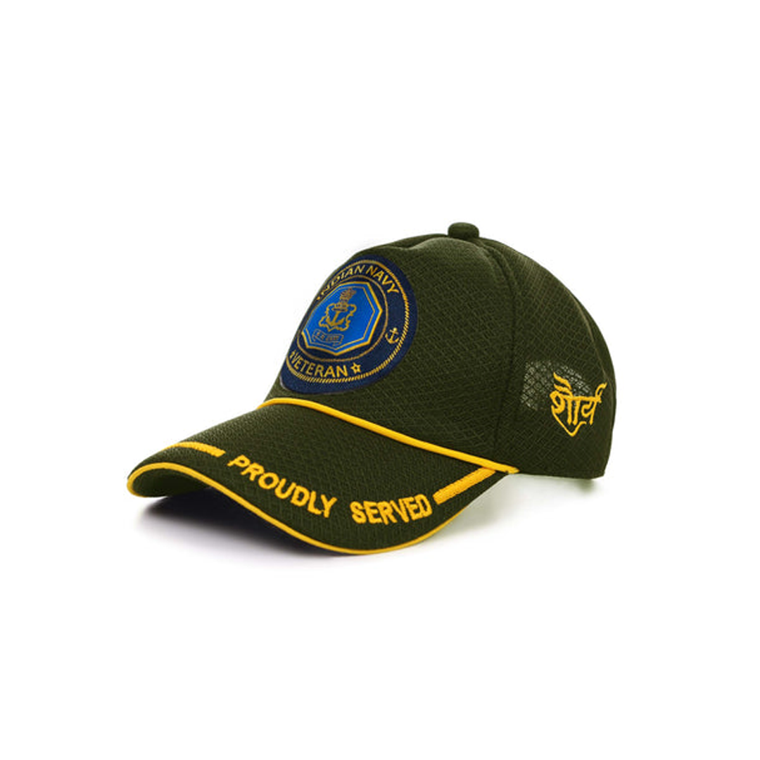 Indian Navy (Olive Green) Proudly Served Baseball Cap for Veterans